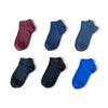 6 Pairs Classic Colours Cotton Ankle Socks