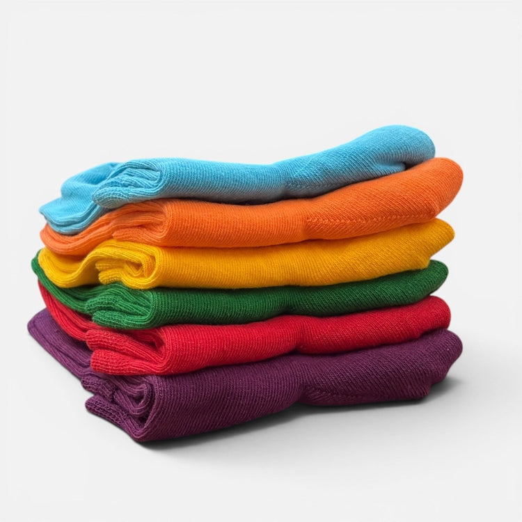 6 Pairs Colourful Cotton Ankle Socks -Pair Socks