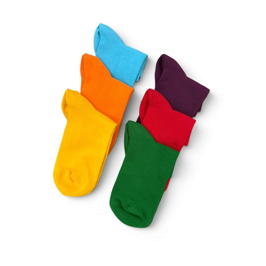 6 Pairs Colourful Cotton Ankle Socks -Pair Socks