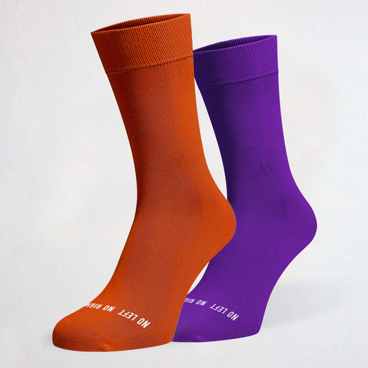 Burnt Orange & Purple Odd Socks