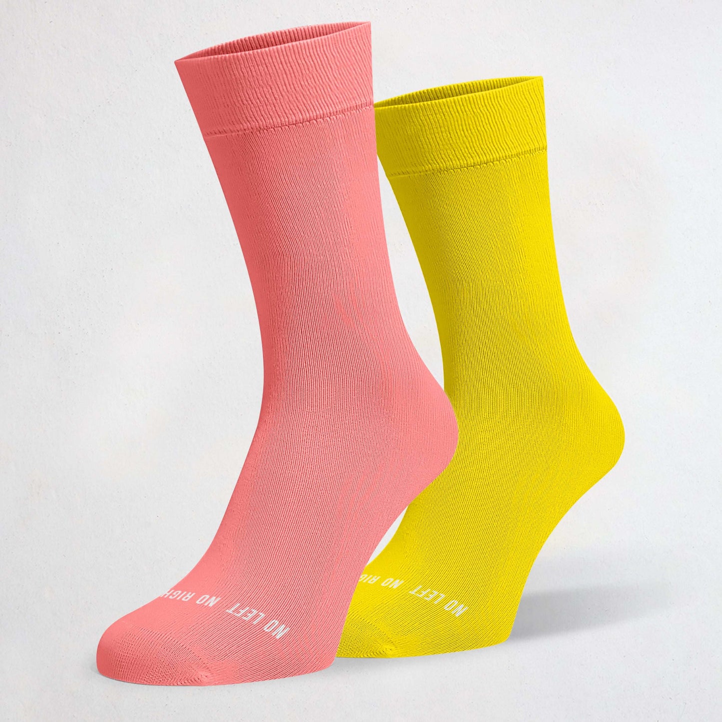 Coral Pink & Yellow Odd Socks