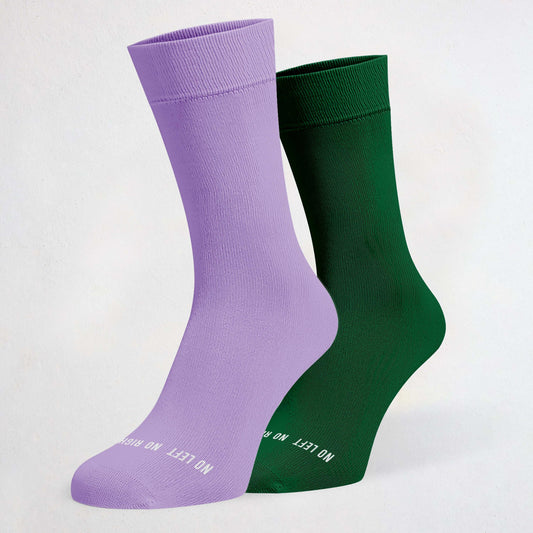 Lilac & Dark Green Odd Socks