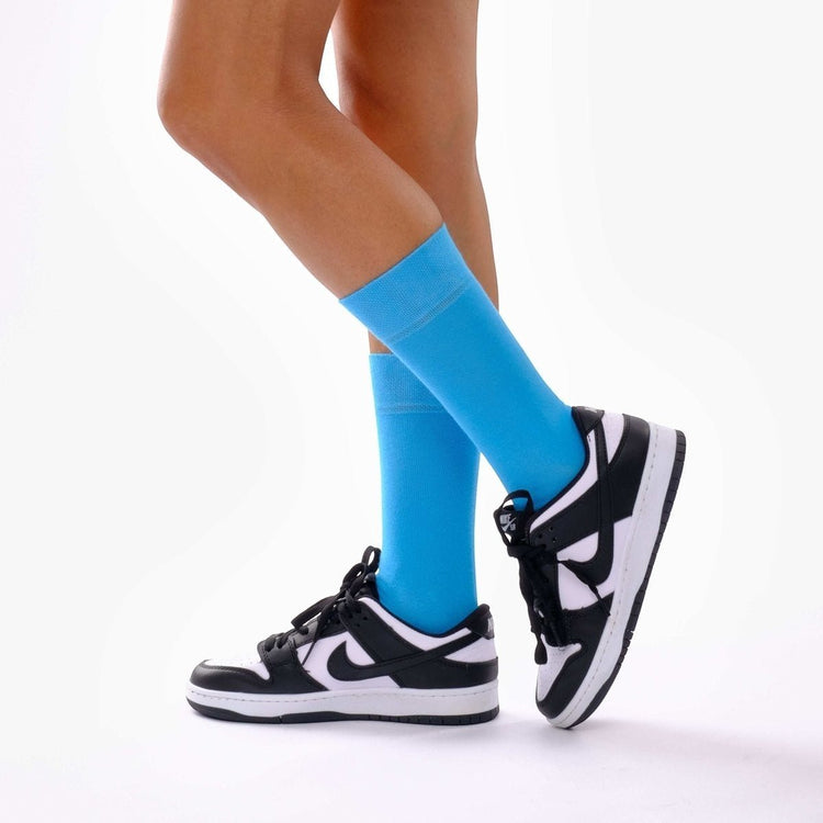 Aqua Blue Cotton Socks -Pair Socks