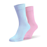 Baby Blue & Candy Pink Odd Socks – Mismatched Cotton Crew Socks - Odd Socks