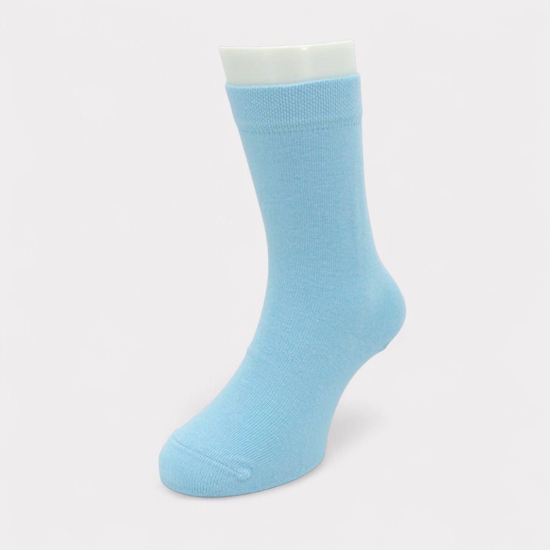 Baby Blue Cotton Crew Kids Socks -Kids Socks