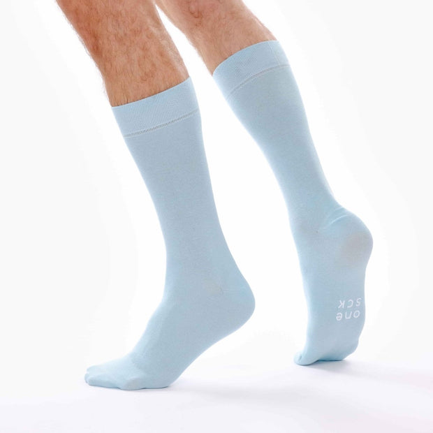 Baby Blue Organic Cotton Crew Socks - Twin Socks