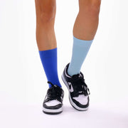 Baby Blue & Royal Blue Odd Socks – Mismatched Cotton Crew Socks - Odd Socks