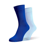 Baby Blue & Royal Blue Odd Socks – Mismatched Cotton Crew Socks - Odd Socks
