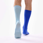 Baby Blue & Royal Blue Odd Socks – Mismatched Cotton Crew Socks - Odd Socks