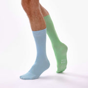 Baby Blue & Seafoam Green Green Odd Socks – Mismatched Cotton Crew Socks - Odd Socks