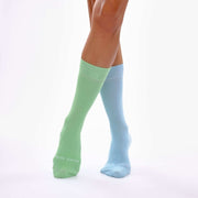 Baby Blue & Seafoam Green Green Odd Socks – Mismatched Cotton Crew Socks - Odd Socks