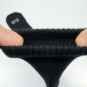 Black Cotton Crew Ribbed Diabetic Socks - Twin Socks