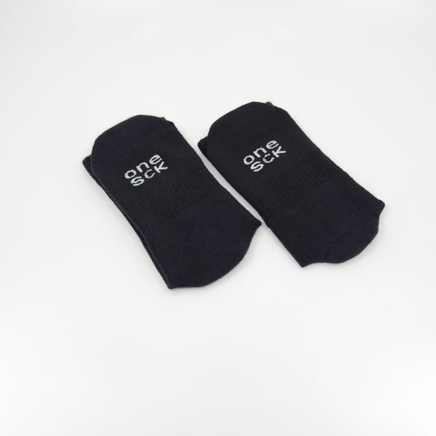 Black Cotton Crew Ribbed Diabetic Socks - Twin Socks