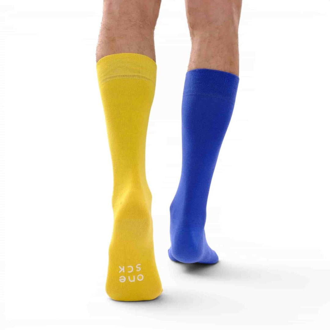 Blue &amp; Yellow Football Fan Socks – Team Colour Socks -Odd Socks