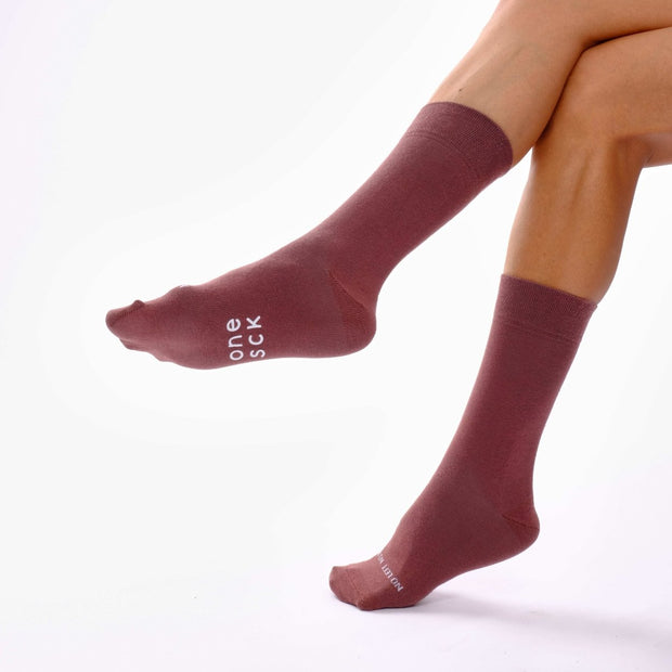 Brown Cotton Crew Socks - Twin Socks