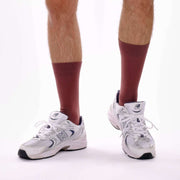 Brown Cotton Crew Socks - Twin Socks