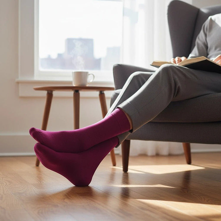 Burgundy Cotton Socks -Pair Socks
