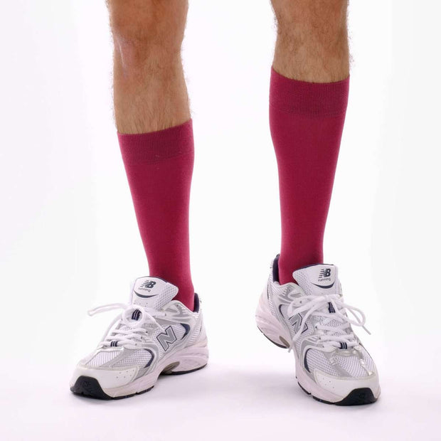 Burgundy Organic Cotton Crew Socks - Twin Socks