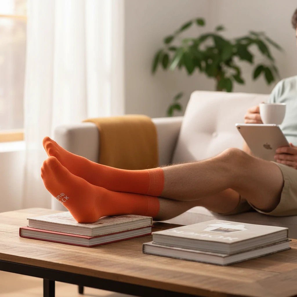 Burnt Orange Cotton Socks -Pair Socks