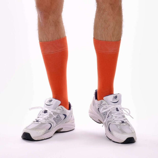 Burnt Orange Organic Cotton Crew Socks - Twin Socks