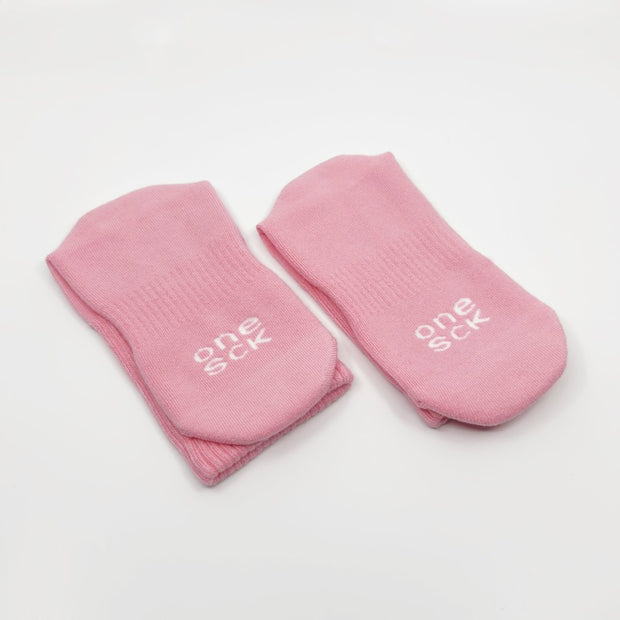 Candy Pink Cotton Crew Ribbed Diabetic Socks - Twin Socks