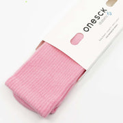 Candy Pink Cotton Crew Ribbed Diabetic Socks - Twin Socks