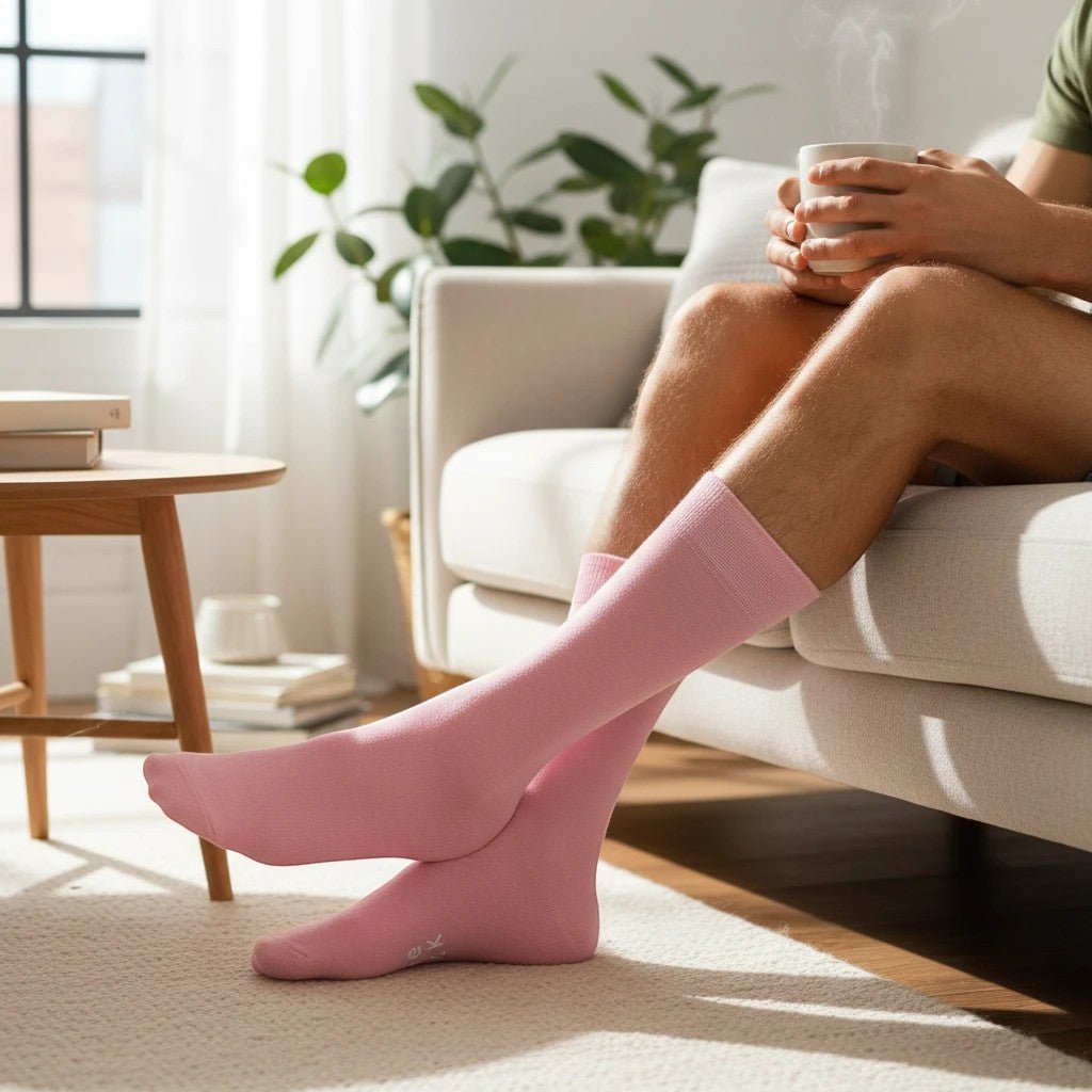Candy Pink Organic Cotton Socks -Pair Socks