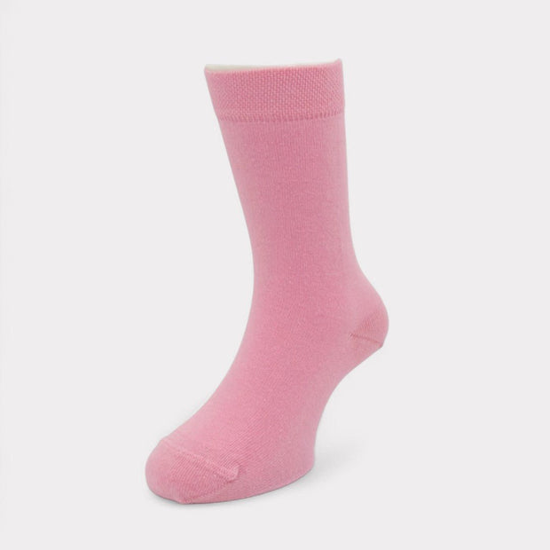 Candy Pink Organic Cotton Crew Kids Socks - Twin Socks