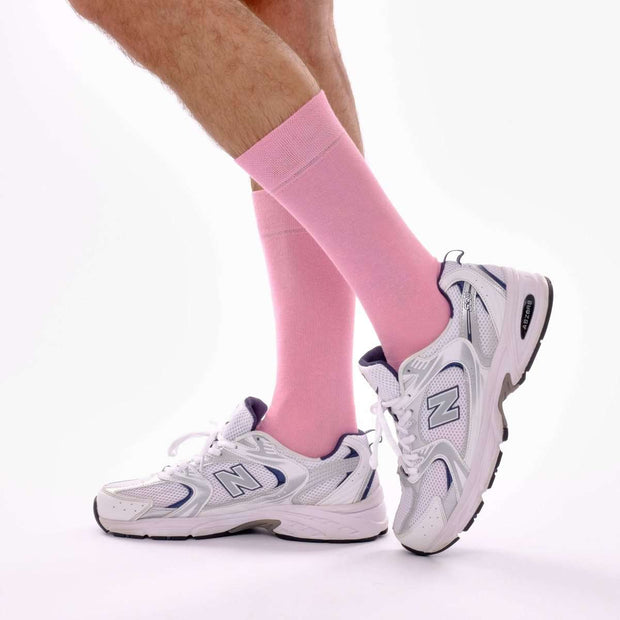 Candy Pink Organic Cotton Crew Socks - Twin Socks
