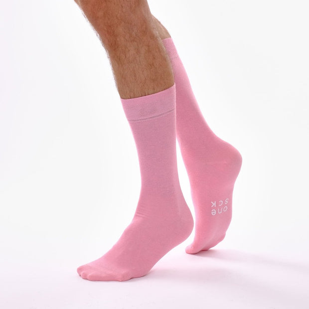 Candy Pink Organic Cotton Crew Socks - Twin Socks