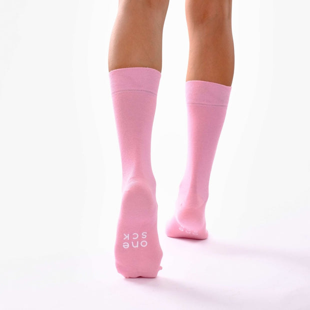 Candy Pink Organic Cotton Crew Socks - Twin Socks