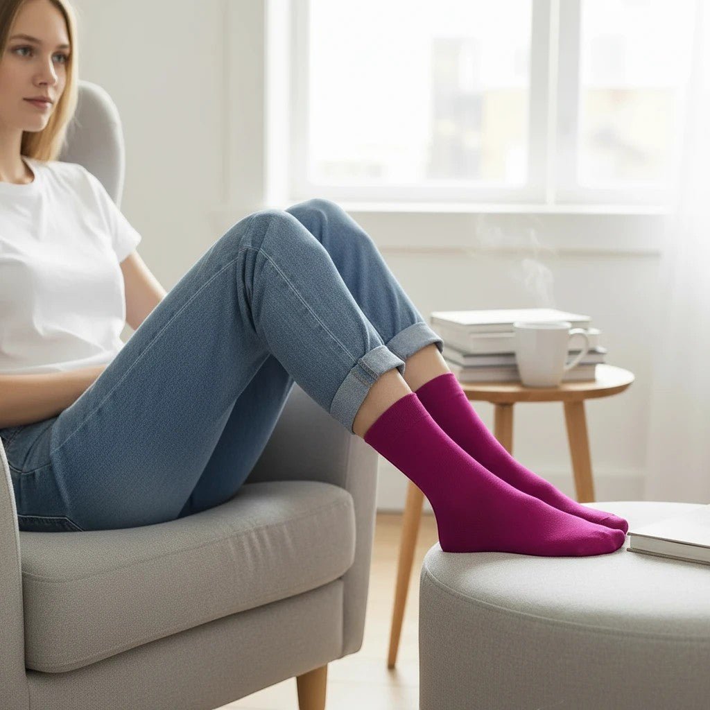 Cerise Cotton Socks -Pair Socks