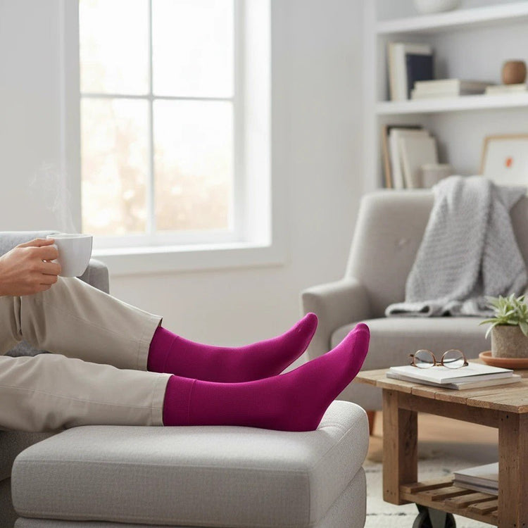 Cerise Cotton Socks -Pair Socks