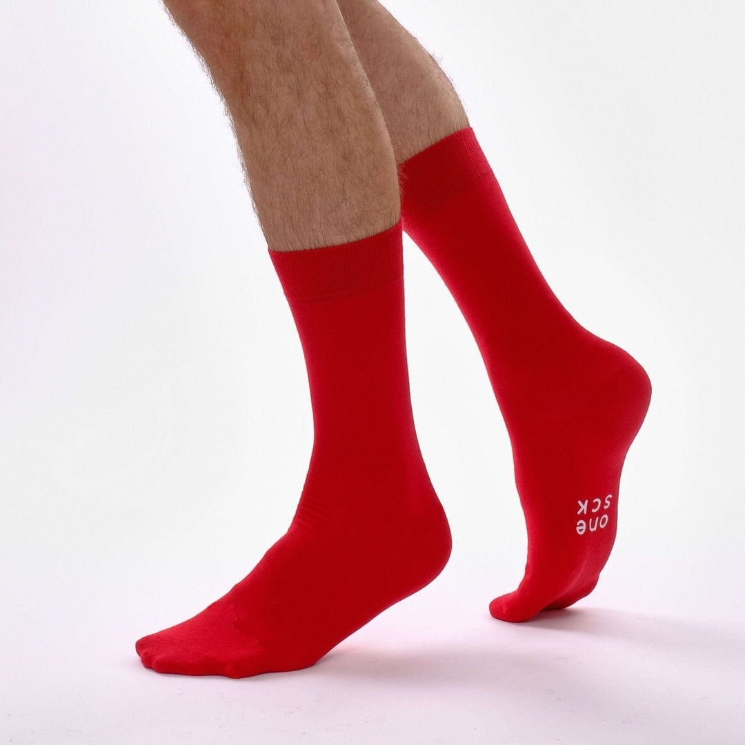 Cherry Red Organic Cotton Socks -Pair Socks