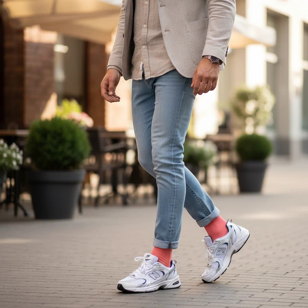 Coral Pink Organic Cotton Socks -Pair Socks