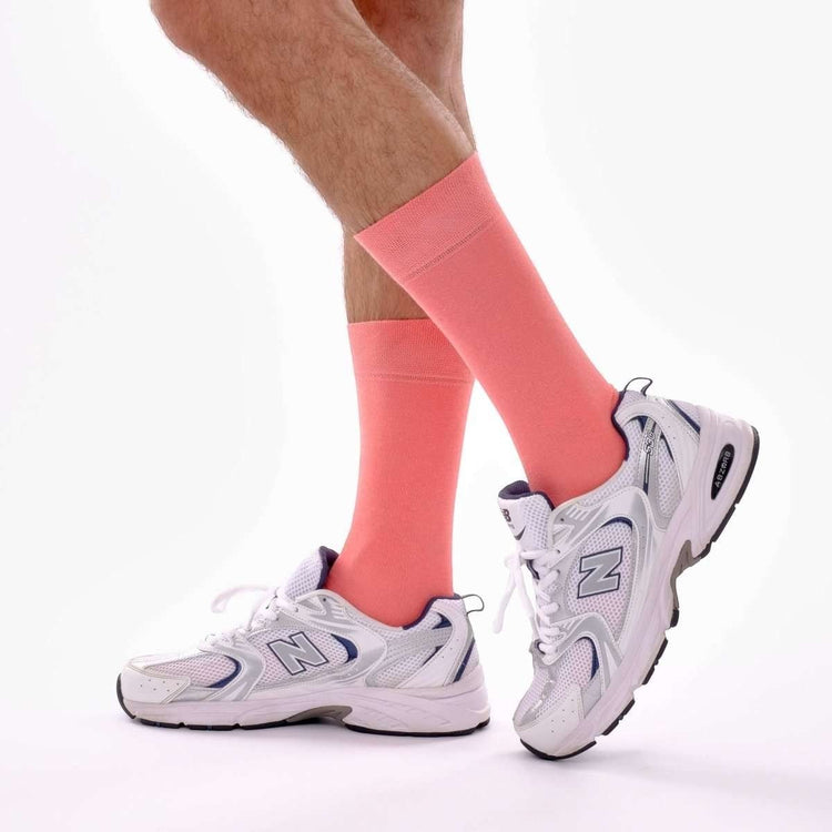 Coral Pink Organic Cotton Socks -Pair Socks