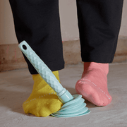 Coral Pink & Yellow Odd Socks – Mismatched Cotton Crew Socks - Odd Socks