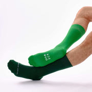Dark Green & Green Odd Socks – Mismatched Cotton Crew Socks - Odd Socks