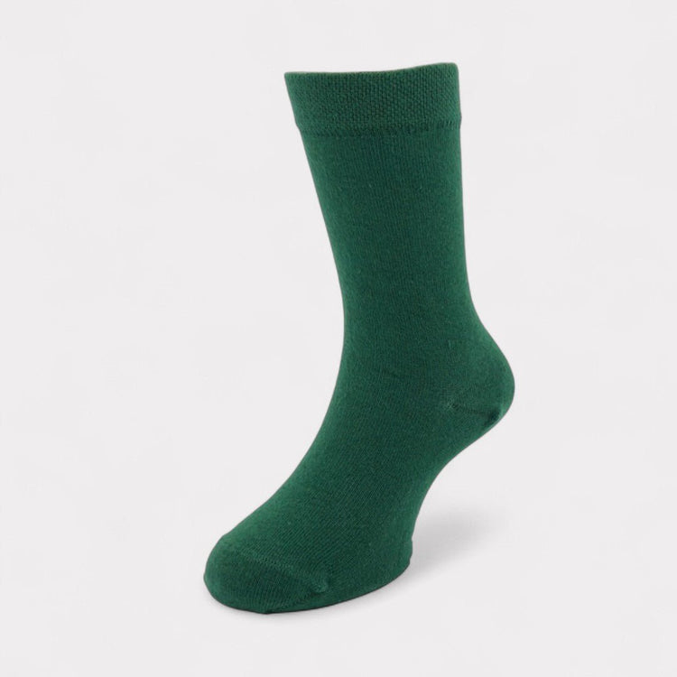 Dark Green Organic Cotton Crew Kids Socks -Kids Socks
