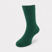 Dark Green Organic Cotton Crew Kids Socks - Twin Socks