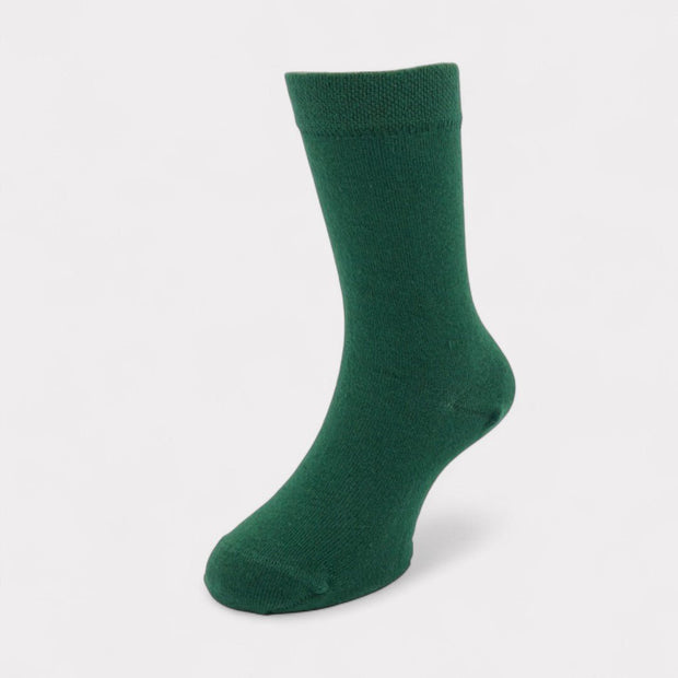 Dark Green Organic Cotton Crew Kids Socks - Twin Socks