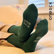 Dark Green Organic Cotton Crew Kids Socks - Twin Socks