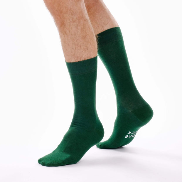 Dark Green Organic Cotton Crew Socks - Twin Socks