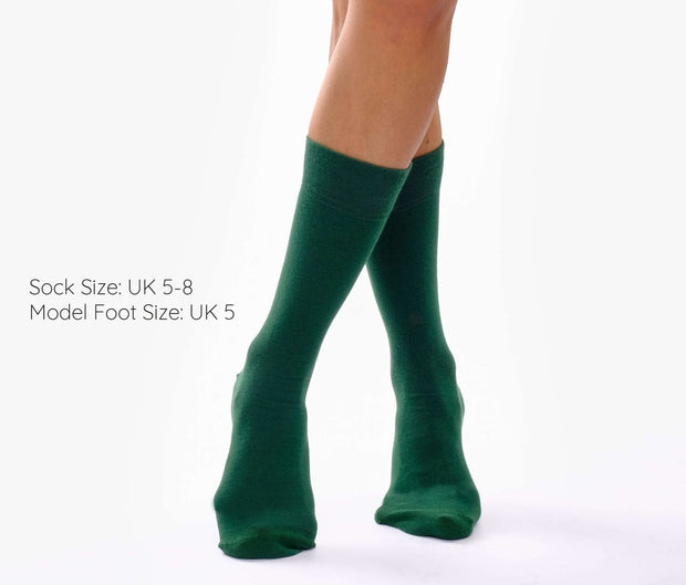 Dark Green Organic Cotton Crew Socks - Twin Socks