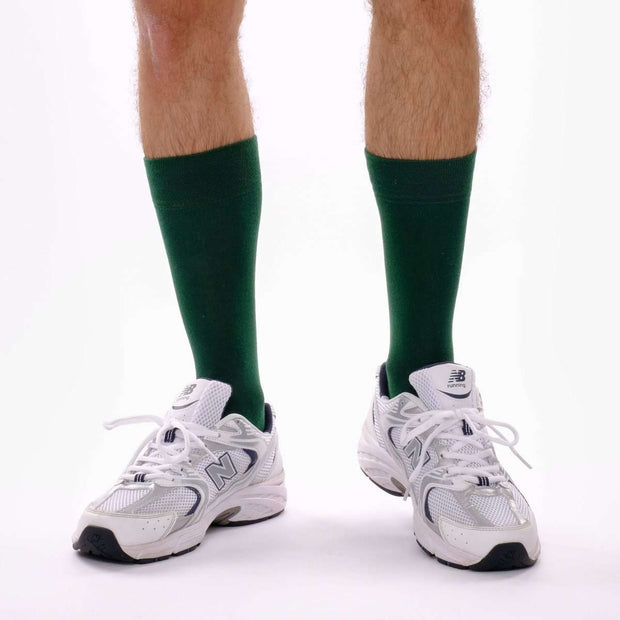 Dark Green Organic Cotton Crew Socks - Twin Socks