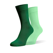Dark Green & Seafoam Green Odd Socks – Mismatched Cotton Crew Socks - Odd Socks