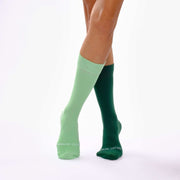 Dark Green & Seafoam Green Odd Socks – Mismatched Cotton Crew Socks - Odd Socks