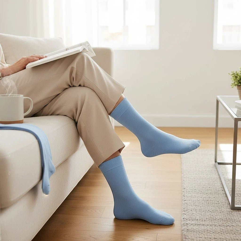 Dusty Blue Cotton Socks -Pair Socks