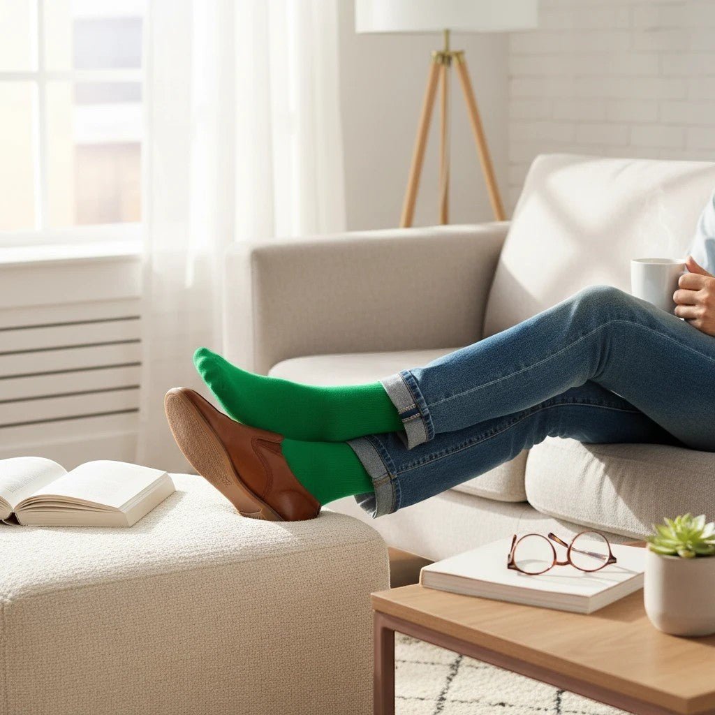 Emerald Green Cotton Socks -Pair Socks