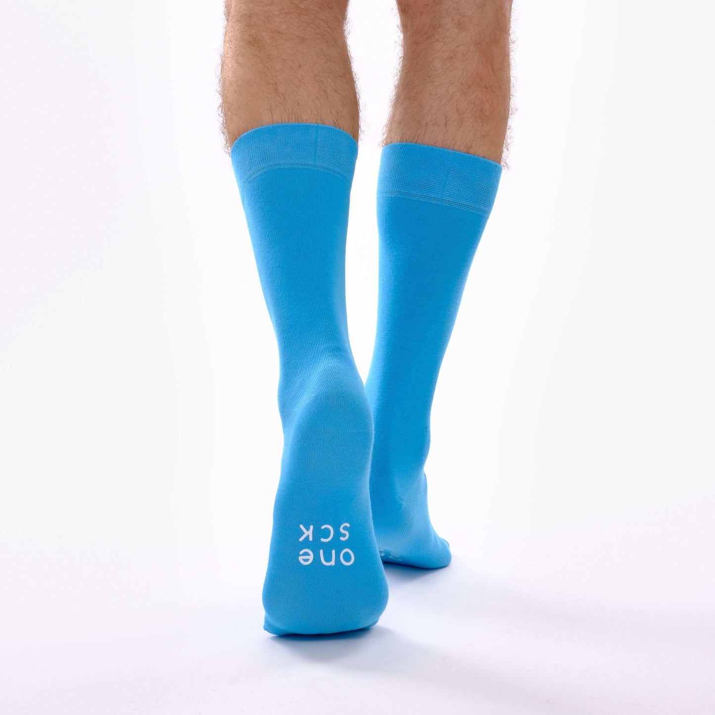 Sky Blue Twin Cotton Socks - Bright Plain Pair